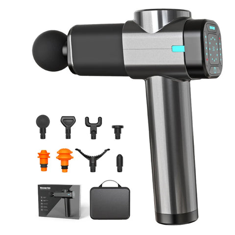 Massage Gun 30 Speed& 8 Heads Deep Tissue High Percussion Muscle Back Neck Massager For Athletes Pain Relief Fascia Gun