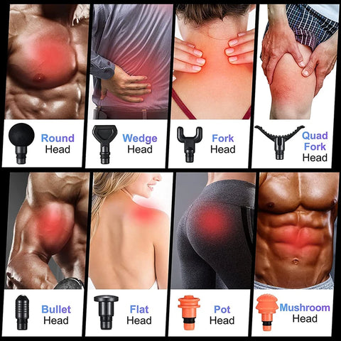 Massage Gun 30 Speed& 8 Heads Deep Tissue High Percussion Muscle Back Neck Massager For Athletes Pain Relief Fascia Gun