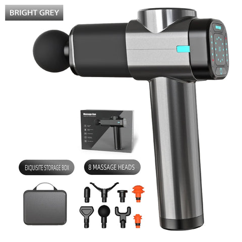 Massage Gun 30 Speed& 8 Heads Deep Tissue High Percussion Muscle Back Neck Massager For Athletes Pain Relief Fascia Gun