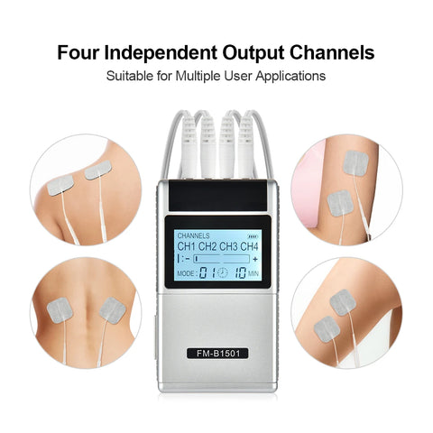 Rechargeable 15 Modes EMS TENS Muscle Nerve Electrostimulator Electrodes Patches Body Pulse Physiotherapy Massager Relieve Pain