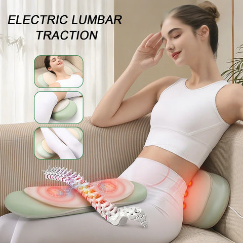 Electric Lumbar Traction Spine Relax Massage Adjustable Vibration Waist Spine Support Back Massage Machine Waist Masajeador