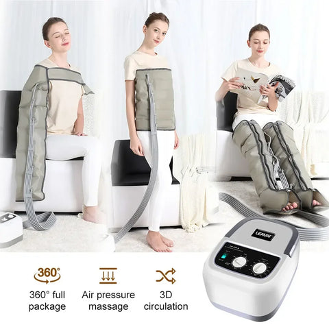 6 chamber Air wave pressure Massager Pneumatic Boots Lymphatic Drainage Vacuum Pressure Massager feet arms and legs Recovery